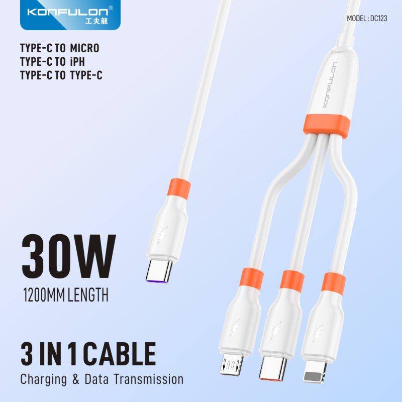 Konfulon 3 In 1 Cable 30W Model DC123