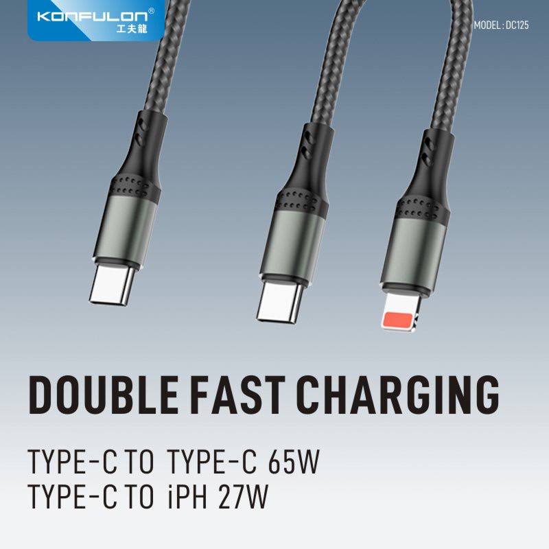 Konfulon 2 in 1 Data Cable 65W Model DC125