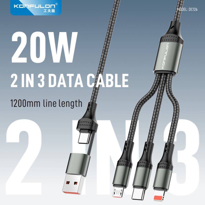 Konfulon 2 in 3 Data Cable 20W Model DC126