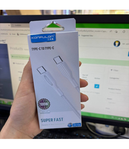 Konfulon Cable Fast Charging 100W Model DC136 Konfulon Cable Fast Charging 100W Model DC136