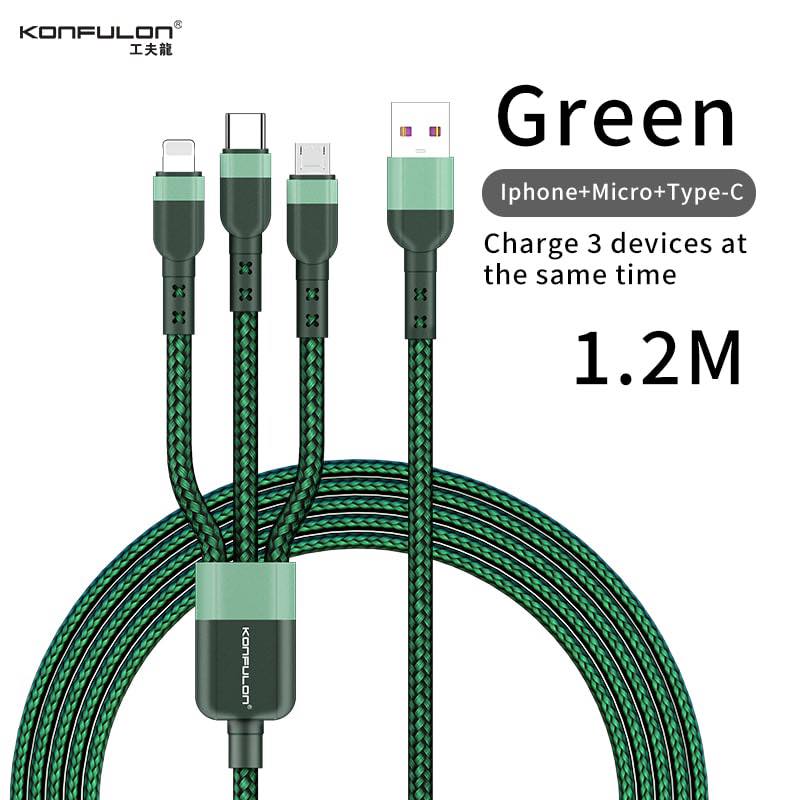 Konfulon 3 in 1 Cable Charger 100W Model DC40