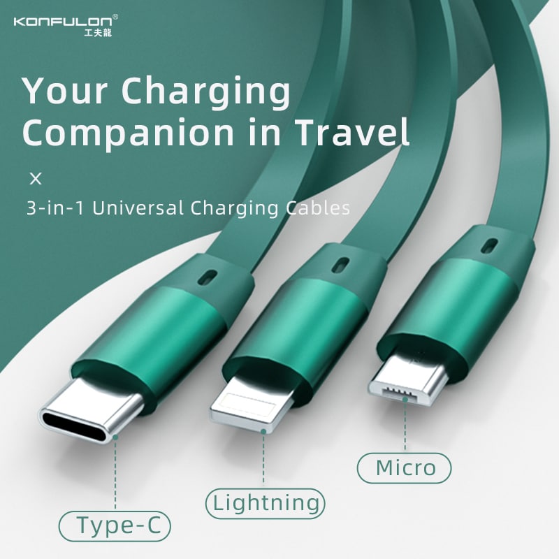 Konfulon Cable Fast Charger 3 in 1 Model DC44