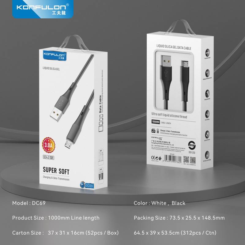 Konfulon cable Fast Charge Model DC69 Micro DC70 Lightning DC71 Type-C
