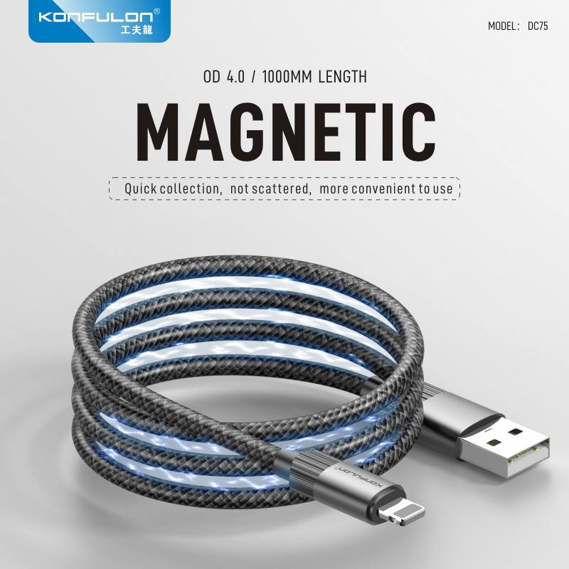 Konfulon Data Cable Strong Adsorption Model DC74 Micro DC75 iPhone DC76 Type-C