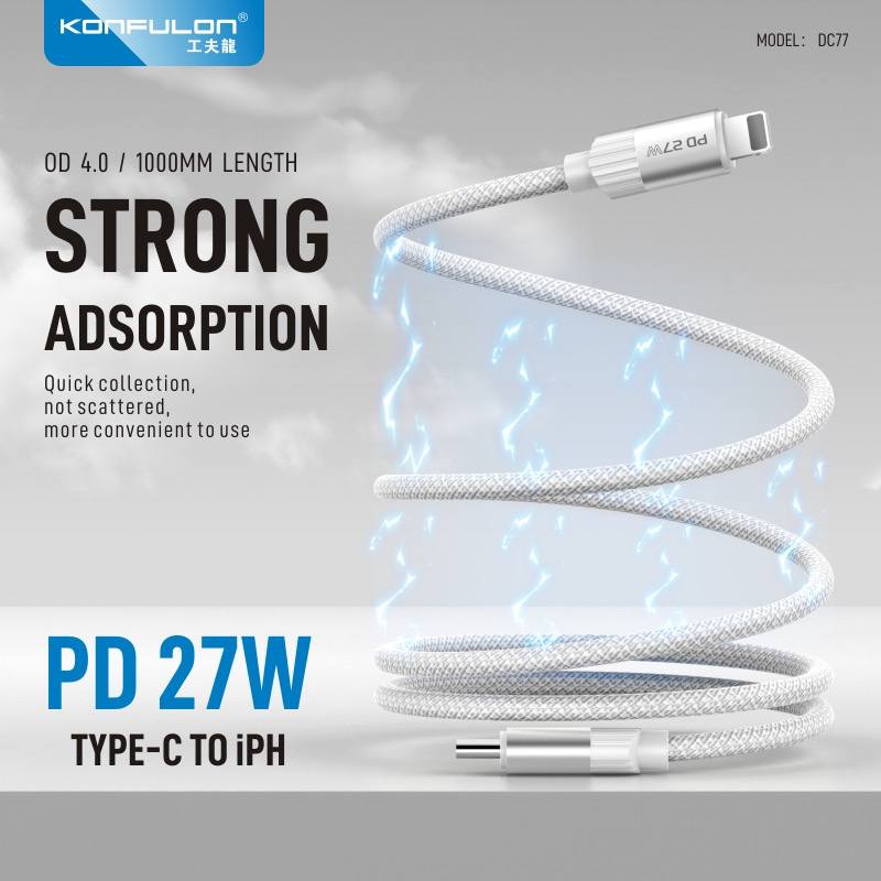 Konfulon Data Cable Strong Adsorption Model DC77 iPhone DC78 Type-C