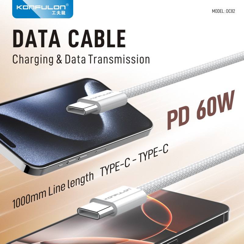 Konfulon Data Cable Charging Model DC81 iPhone 27W DC82 Type-C 60W