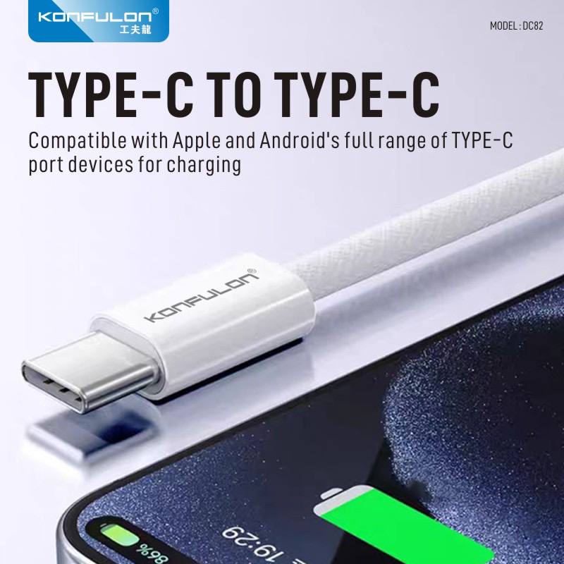 Konfulon Data Cable Charging Model DC81 iPhone 27W DC82 Type-C 60W