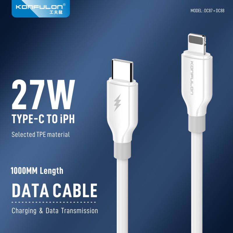 Konfulon Fast Charger Cable 20W Model DC87 iPhone DC88 Type-C