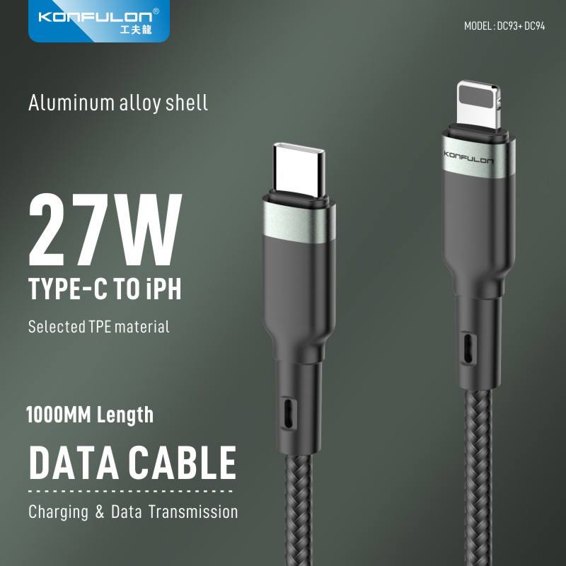 Konfulon Charging Cable with Charging Power 3.0A Model: DC92  IPhone DC93  Type-C