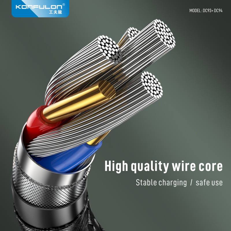 Konfulon Charging Cable with Charging Power 3.0A Model: DC92  IPhone DC93  Type-C