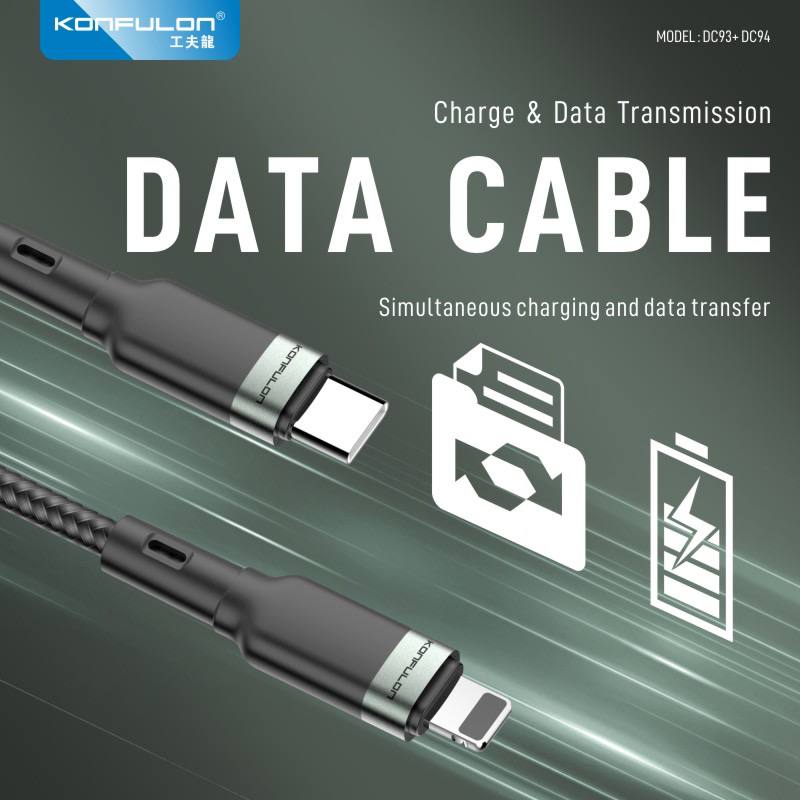 Konfulon Charging Cable with Charging Power 3.0A Model: DC92  IPhone DC93  Type-C