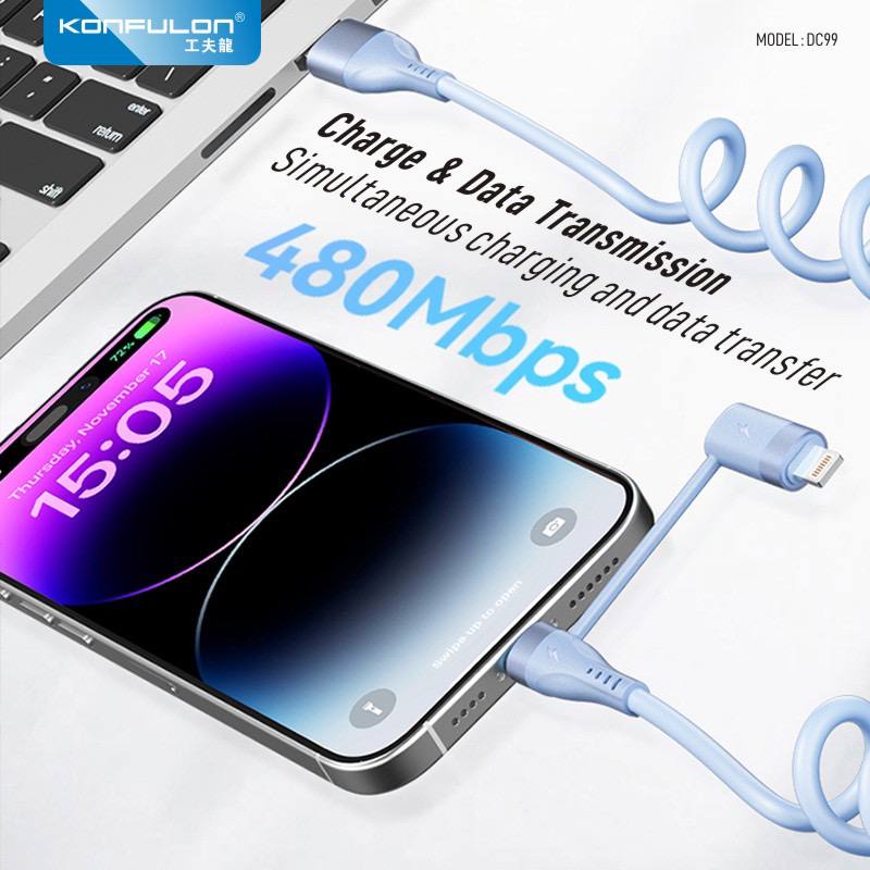 Konfulon 4in1 60W PD/USB to Type-C/Lighting charging cable model:DC99