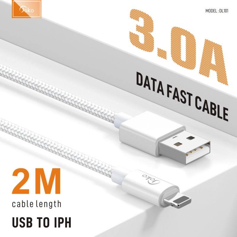 JOKO Charging Cable 2M with Power Out Fast Charging Up to 3A Model DL101 Iphone DL102TypeC