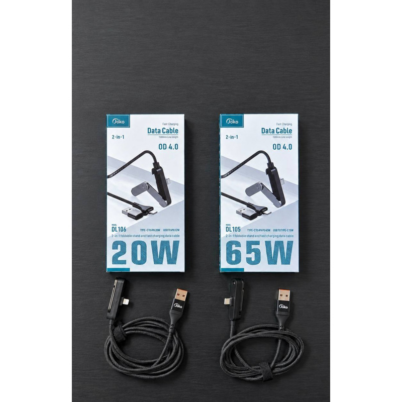 Joko Super Fast charge Cable 2 in1 PD/USB to TYPE-C/Lightning model :DL105 DL106