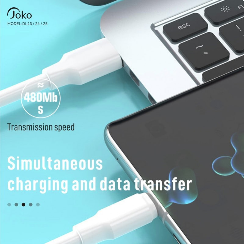 JOKO Super Fast Charger Cable OD 6.0 120W Charge Data Transmission iPhone Lightning DL-24