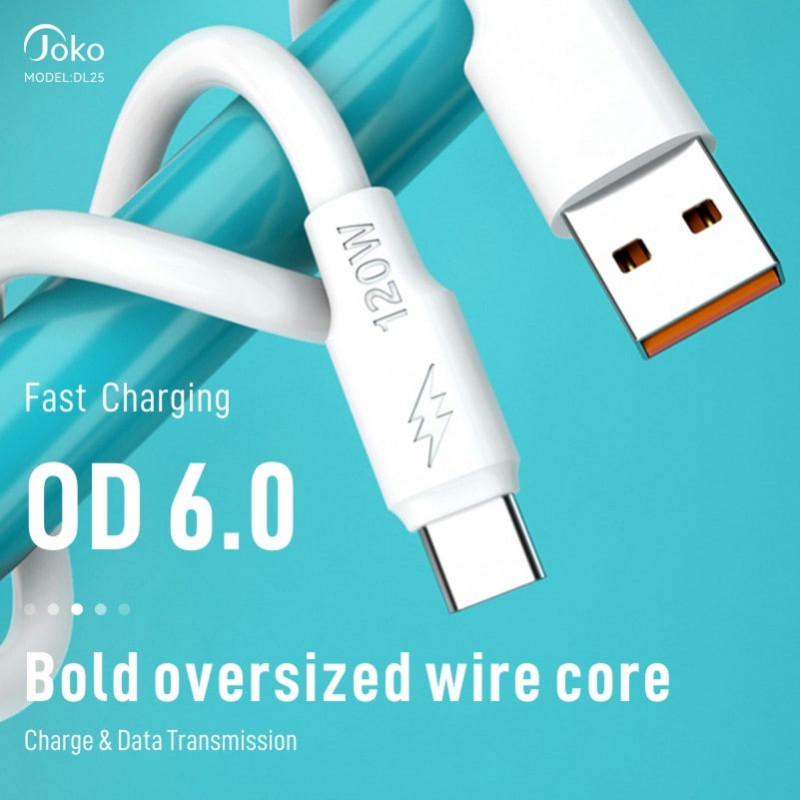 JOKO Super Fast Charger Cable OD 6.0 120W Charge Data Transmission Model DL25