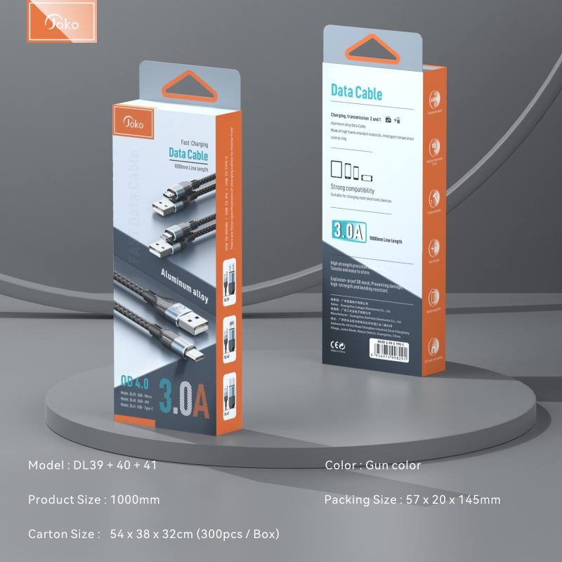 JOKO Fast Charging Data Cable 1000mm line length 3.0A Model DL41 TYPE-C