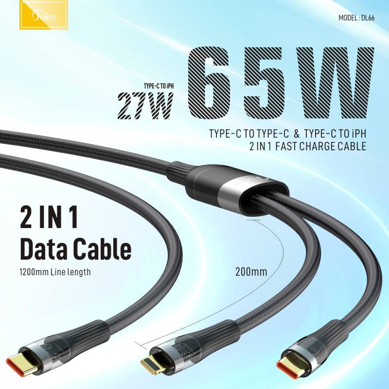 Joko 2 in 1 Data Cable 65W Model DL66