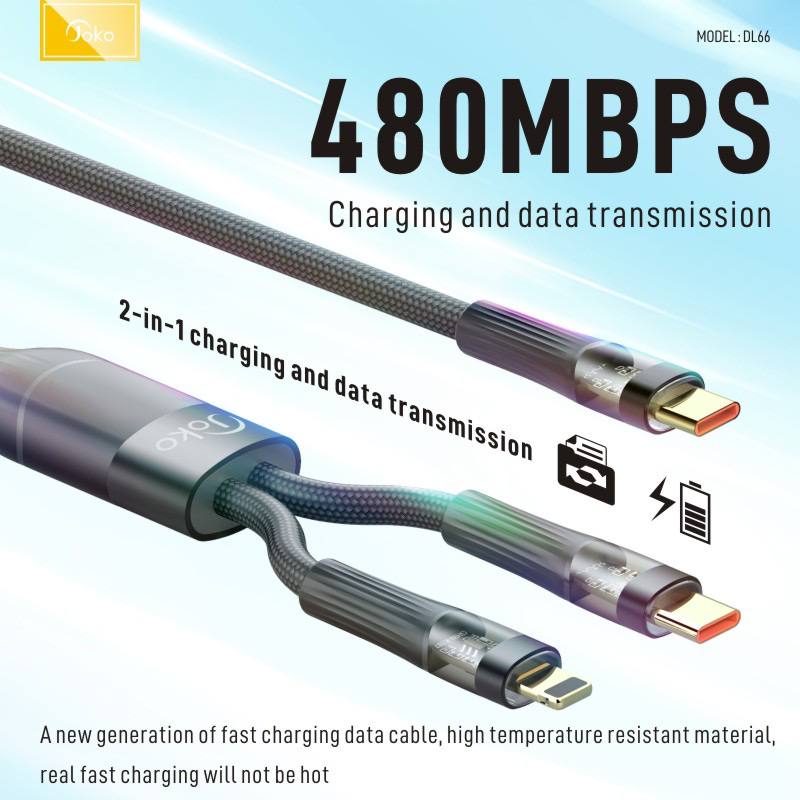 Joko 2 in 1 Data Cable 65W Model DL66