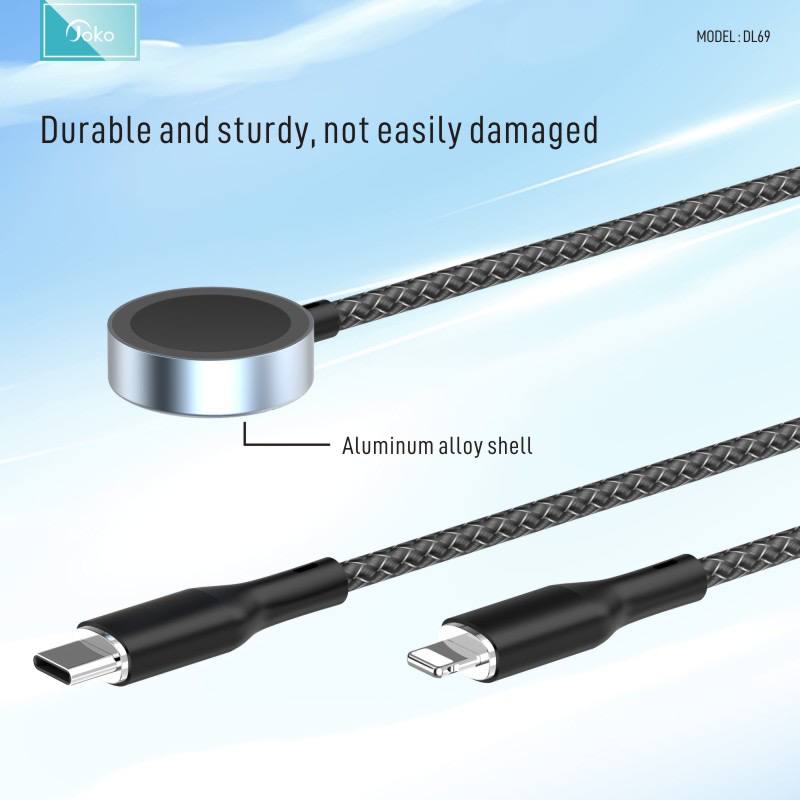 JOKO 3in1 charging cable with fast charging power that can be used for both Lighting Type-C and Wireless Model :DL69