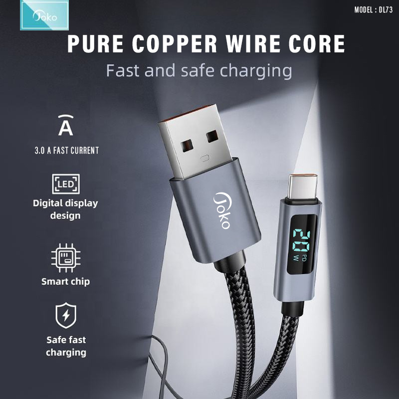 JOKO Charging Cable with Power Out Fast Charging Up to3A Model DL72 USB toIphone DL73 USB to TypeC