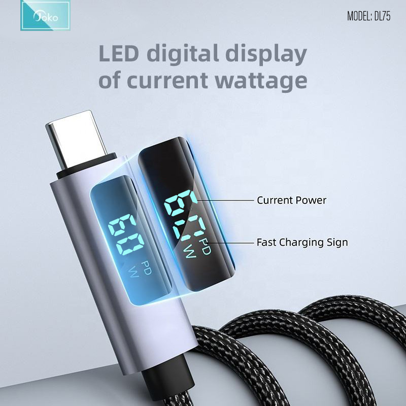 JOKO Charging Cable with Power Out Fast Charging Up to 5A Model DL74 Iphone DL75TypeC