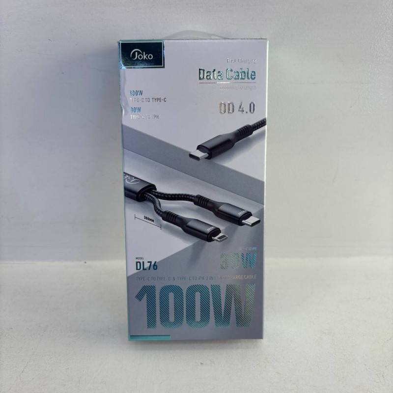 JOKO DL76 Charging Cable, Lightning and Type-C Fast Charging 100W