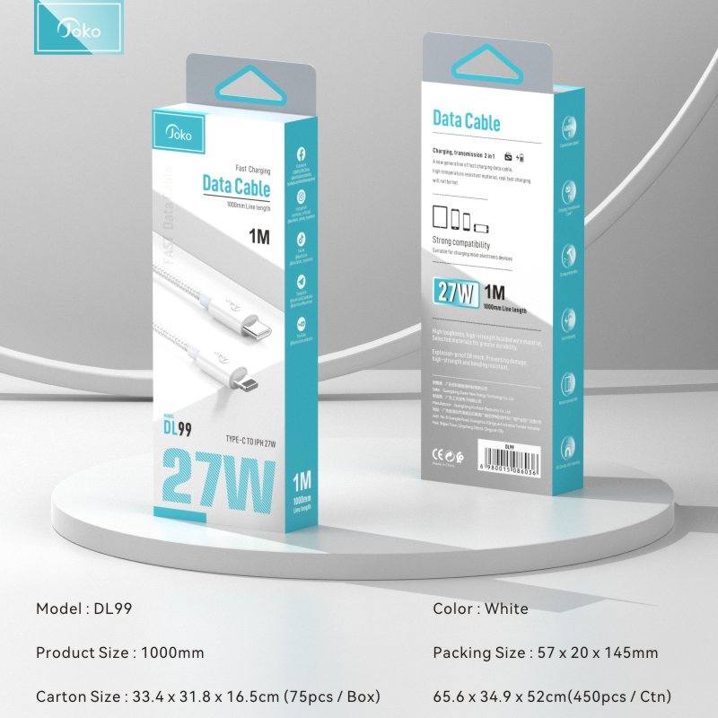 JOKO Charging Cable with Power Out Fast Charging Up to 5A Model DL99 Iphone DL100Type-C