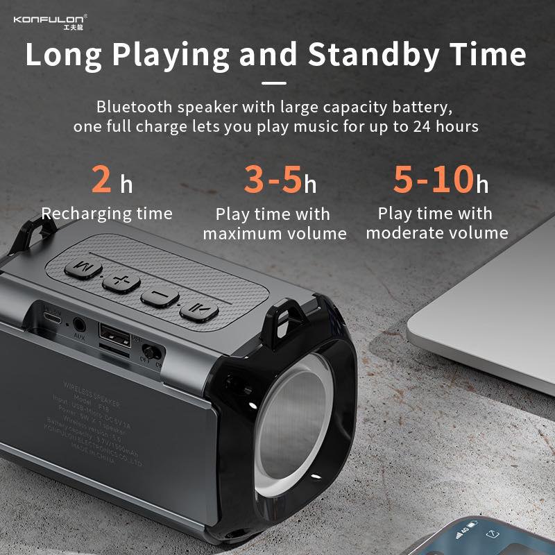 Konfulon Portable Wireless Speaker Low Power Consumption High Sound Quality F18