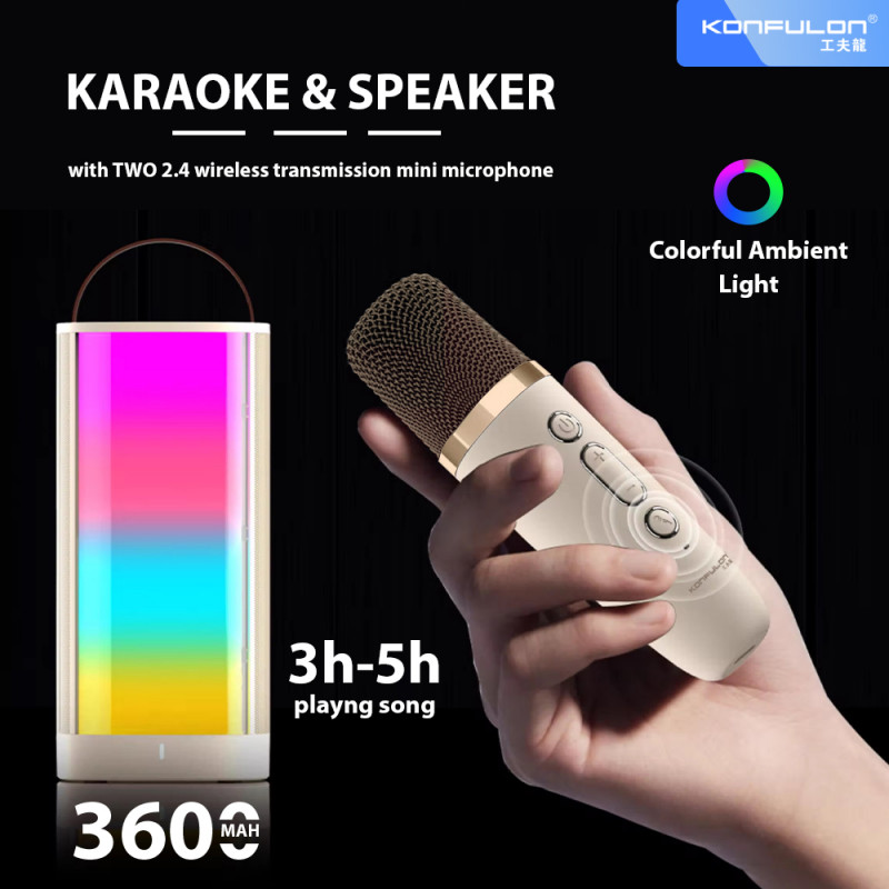 Konfulon Wireless Karaoke Microphone & Speaker F-22 