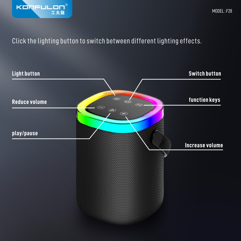 Konfulon Portable Wireless Speaker Hi-Fi Sound F28