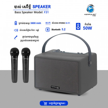 KONFULON Karaoke speaker with dual microphone Model F31