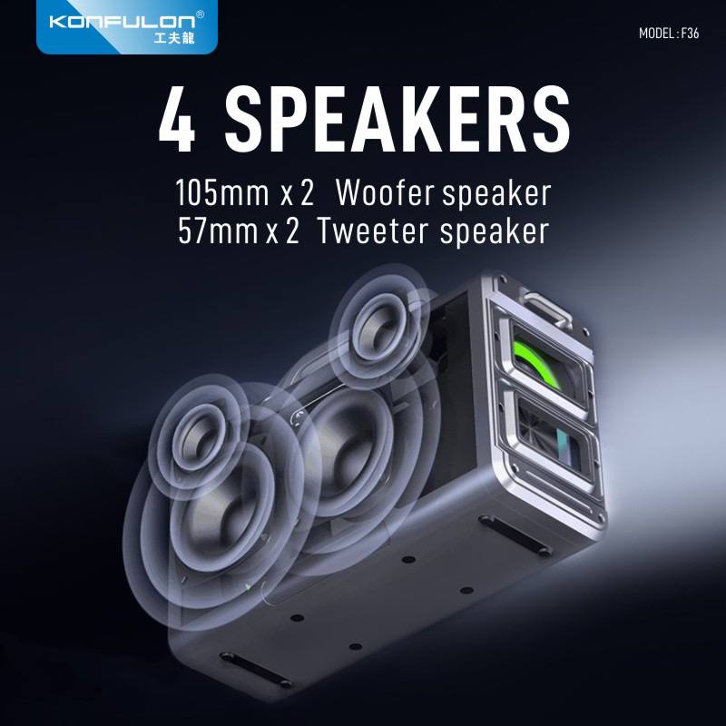 Konfulon Bass Speaker 120W Powerful Bass Boost Model F36