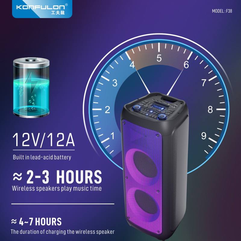 Konfulon បាស Speaker សេរីថ្មីមានទំហំបាស100Wម៉ូឌែល F38