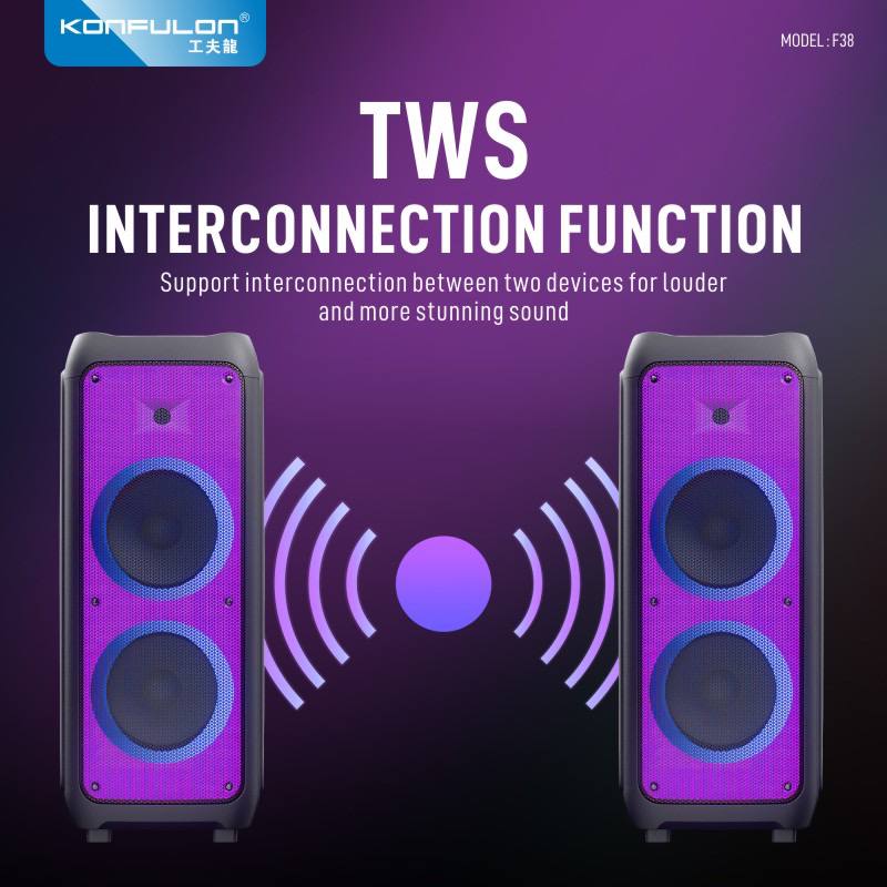 Konfulon បាស Speaker សេរីថ្មីមានទំហំបាស100Wម៉ូឌែល F38