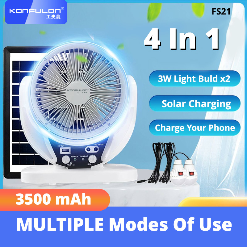 KONFULON 4 IN 1 Multi-Function Solar Fans Model FS21 6Fan