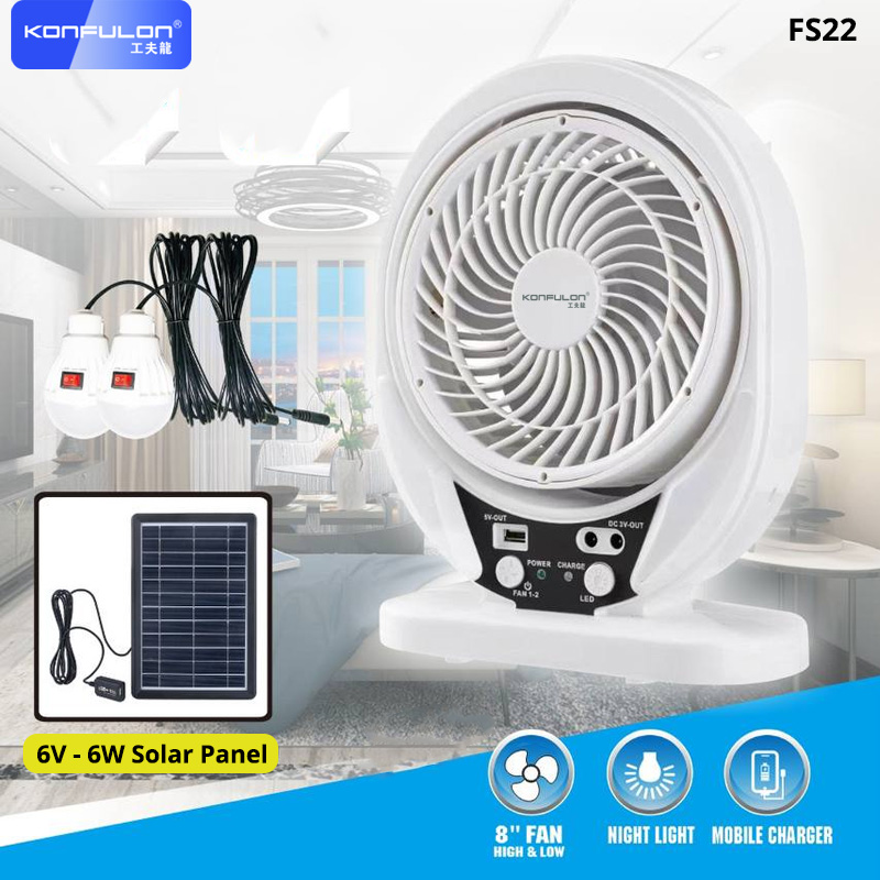 KONFULON 4 IN 1 Multi-Function Solar Fans Model FS22 8Fan