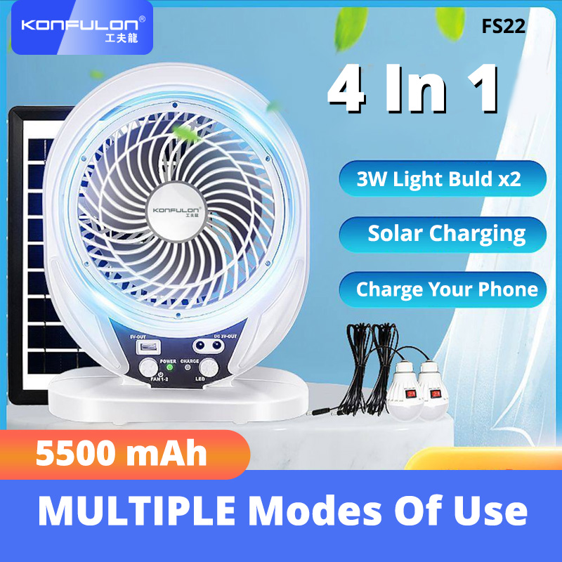 KONFULON 4 IN 1 Multi-Function Solar Fans Model FS22 8Fan