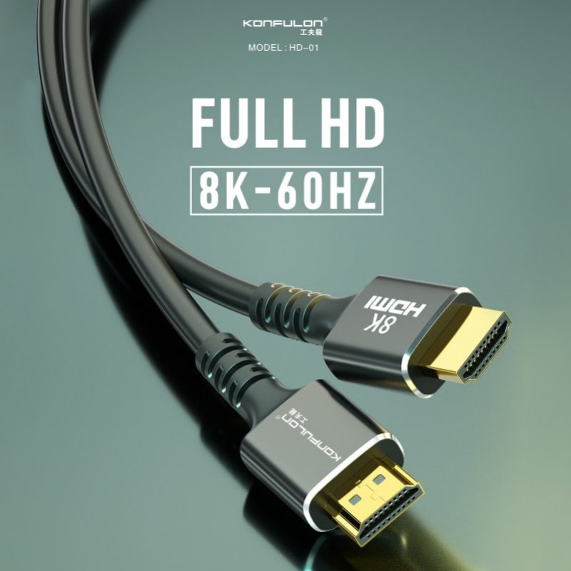 Konfulon High quality Digital Cable 8K High Resolution HDMI Model: HD-01 