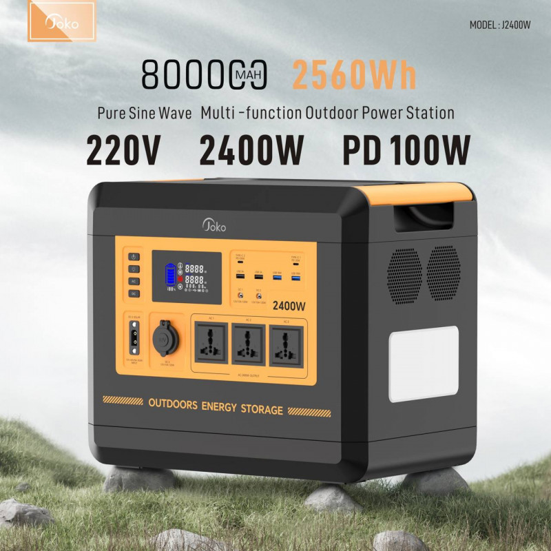 Joko UPS Power Station 2400W AC -DC USB-C 100W Power Supply 800000mAh Model J2400W