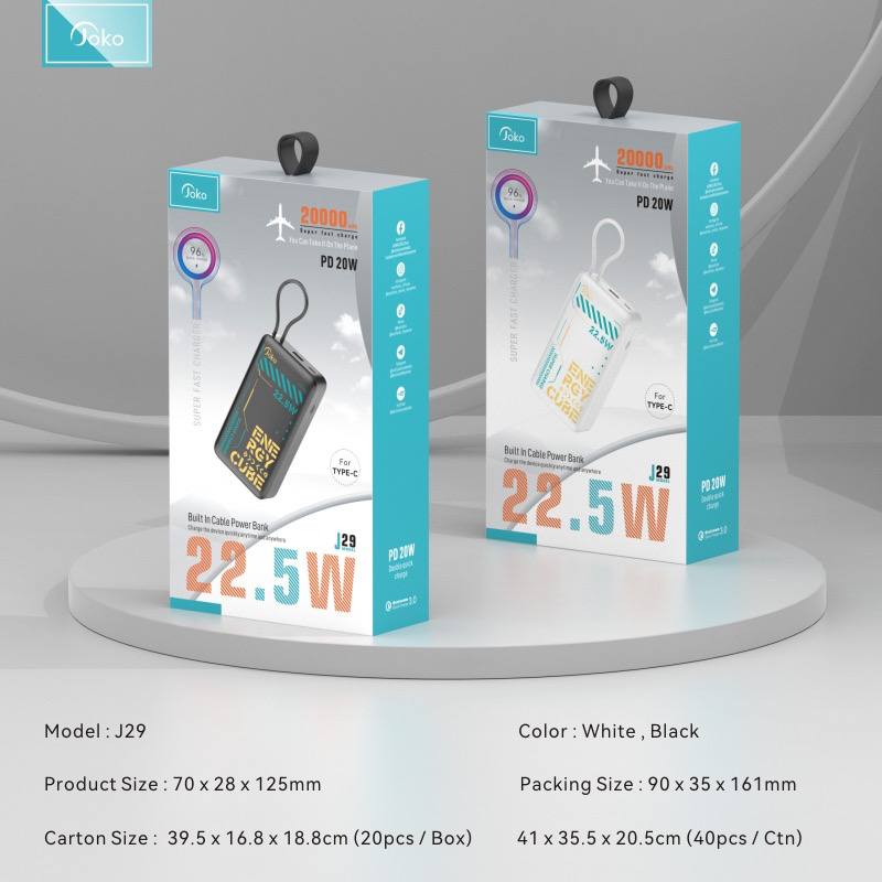 JOKO Power bank Fast charging 20000mAh Model J29