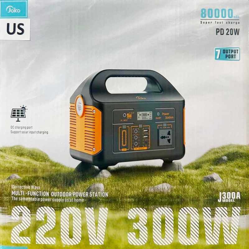 JOKO Multi-Function Outdoor Power Station AC output High Capacity J300A 80000mAh