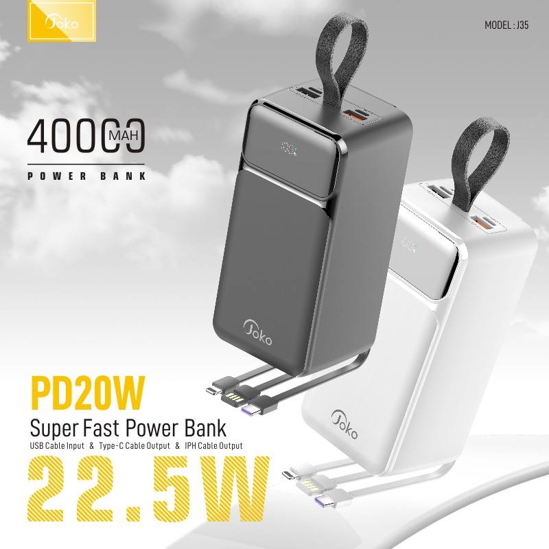 JOKO Power bank Fast charging 22.5W 40000mAh J35