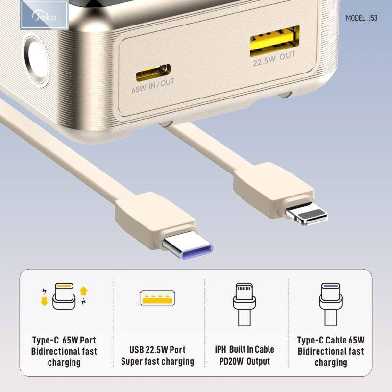 Joko Power bank 20000mAh Fast Charge 65W Model J53