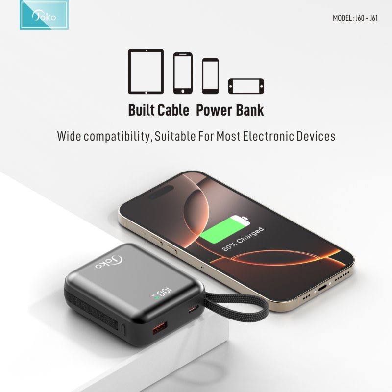 Joko USB22.5W PD20 fast charging power bank with 20000 mAh battery, model: J61