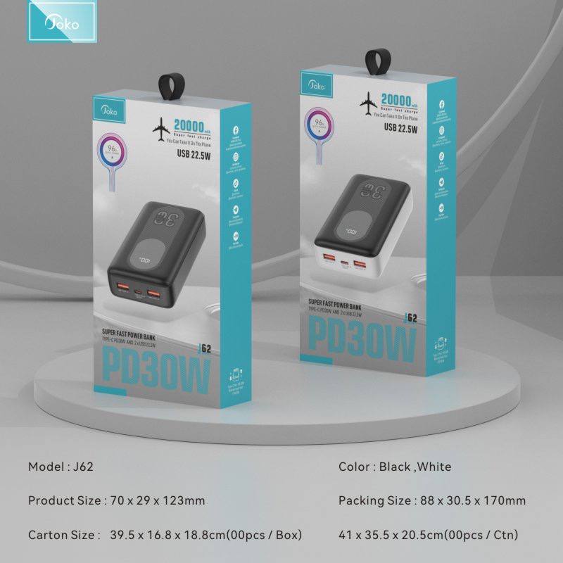 JOKO Power bank Fast charging 20000mAh Model J62