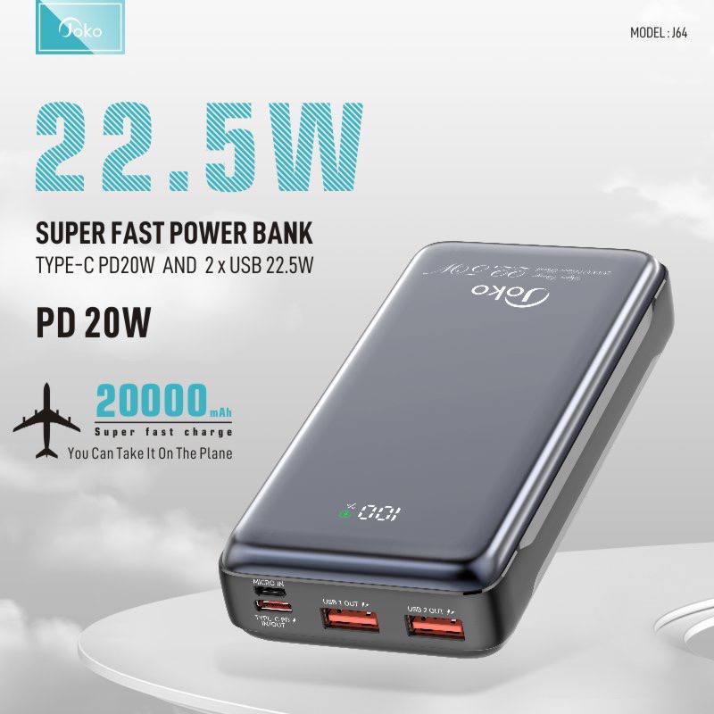 JOKO Power bank Fast charging 20000mAh Model J64