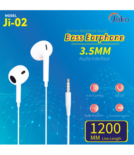 JOKO Headphones Wired High Sound Quality 1200mm Cable Length JI-02