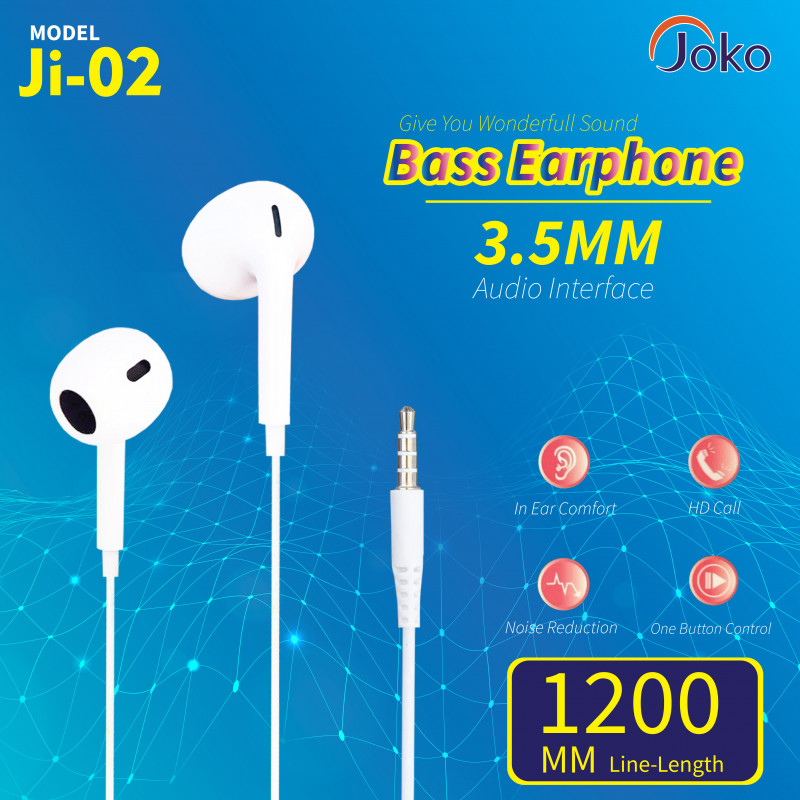 JOKO Headphones Wired High Sound Quality 1200mm Cable Length JI-02