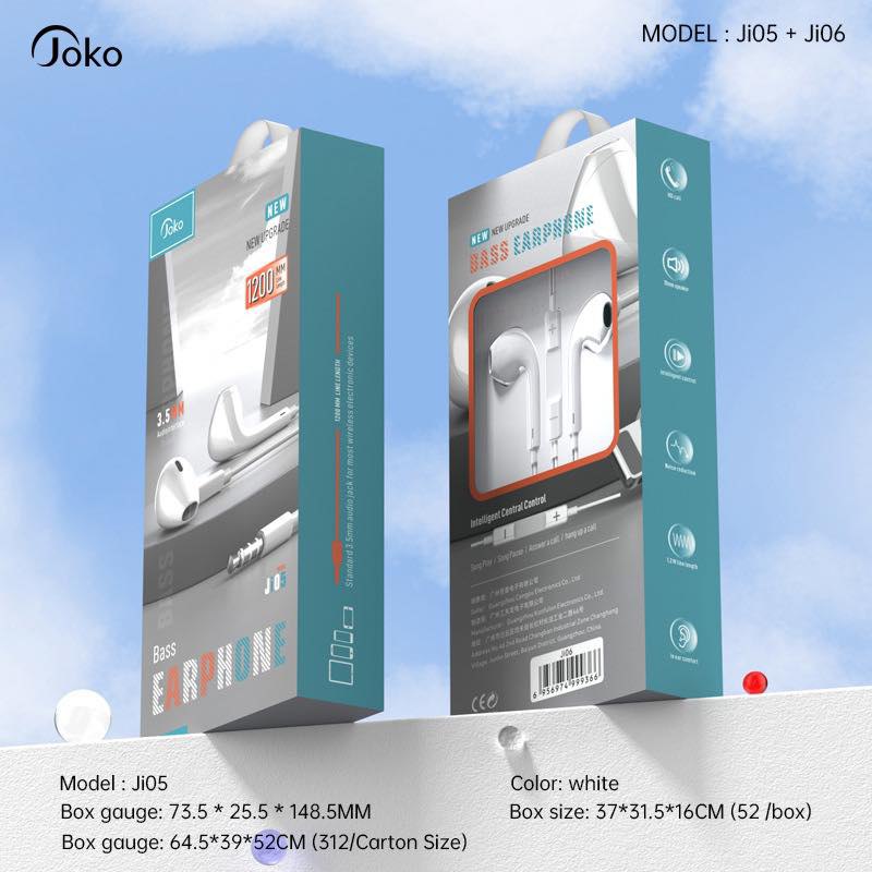 JOKO Headphones Wired High Sound Quality 1200mm Cable Length JI-05